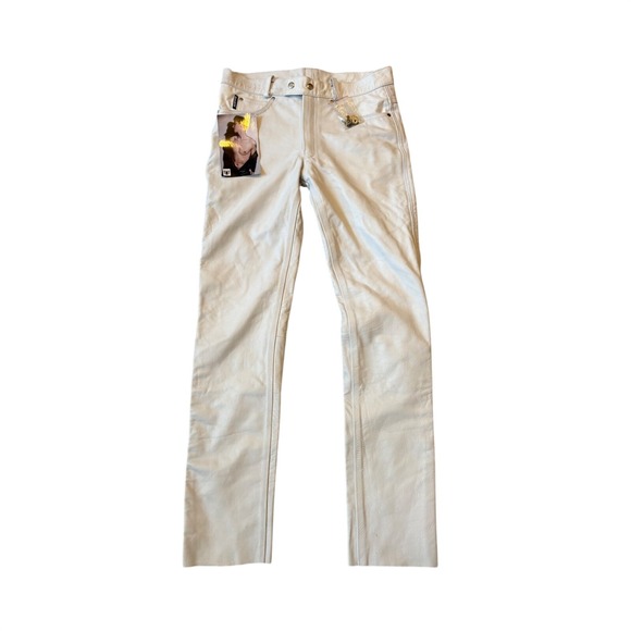 Bockle Other - Bockle 1991 White Genuine Leather Slim Fit Trousers Mens Size 33 NWT Germany